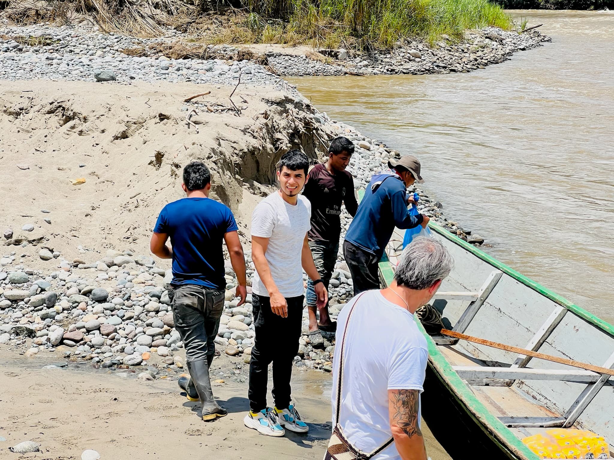 Journey by canoe on the river