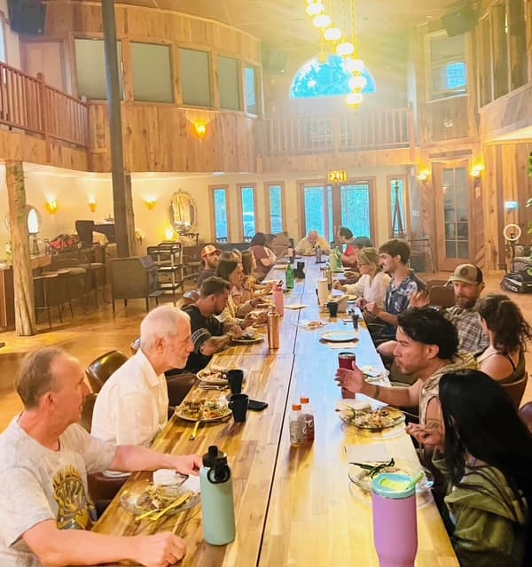 Community dinner in the lodge