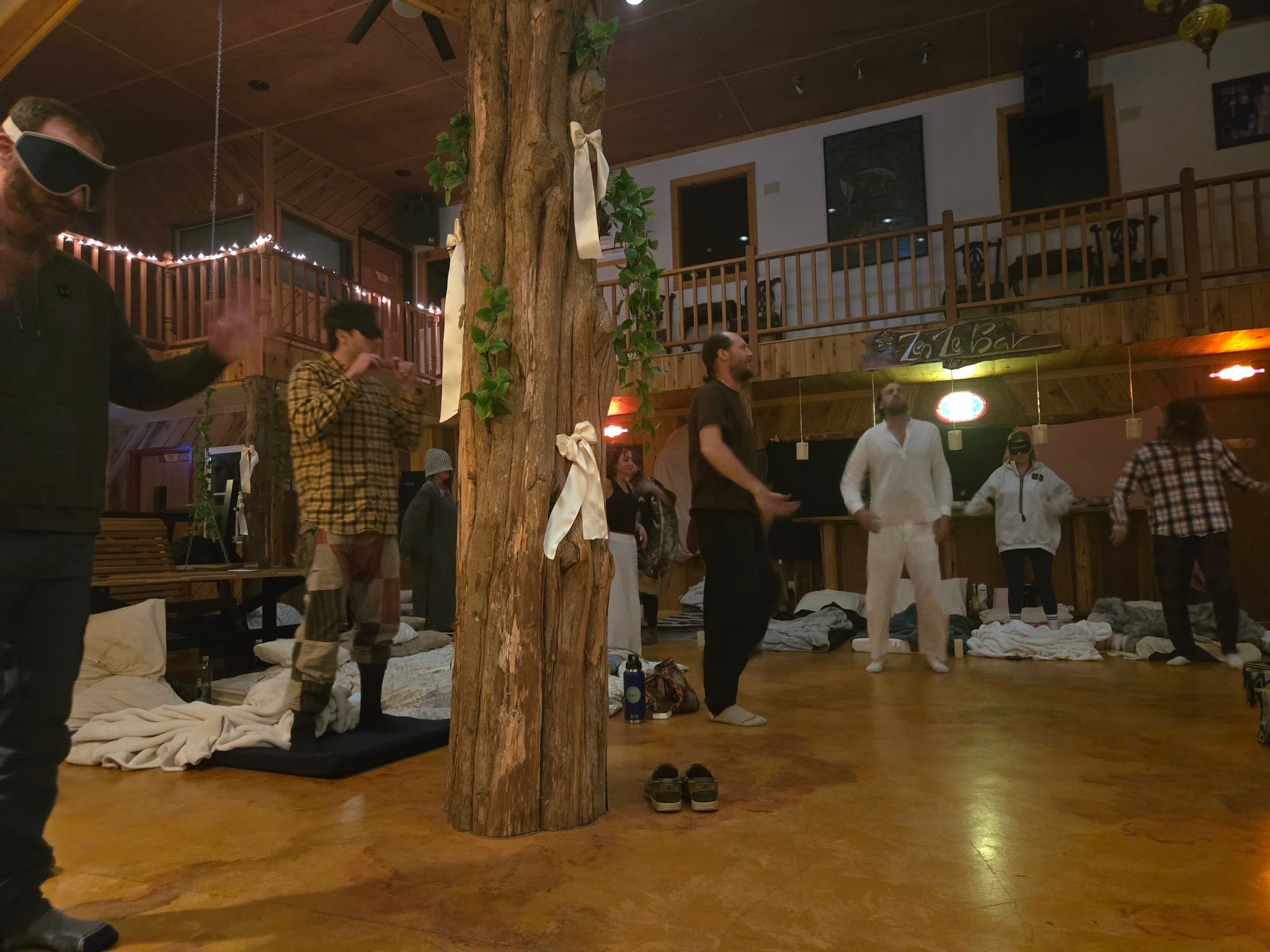 Community gathering in lodge