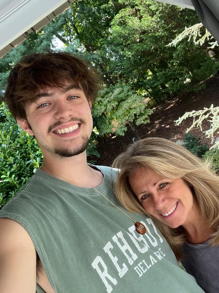Mother and son selfie